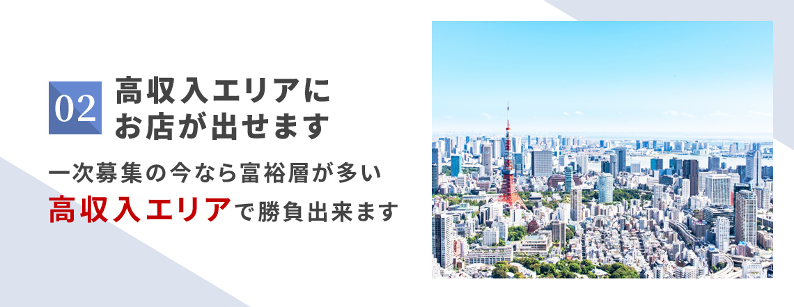 高収入エリアにお店が出せます